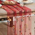 Artoid Mode Wildflower Red Gauze Embroidery Table Runner 120 Inch 10FT by ArtoidMode