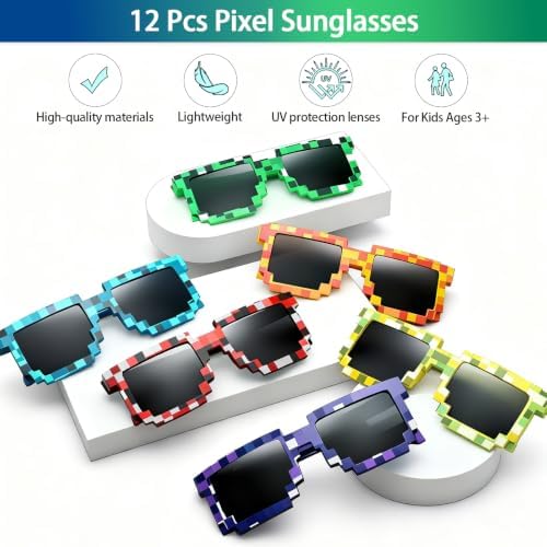 296Pcs Video Game Party Favors for 12 Kids, Including Goodie Bags, Glasses, Straws, Bracelets, Keychains, Stamps, Stickers, Tattoos & More-Perfect for Theme Birthday Party Decorations & Piñata Fillers - Image 3