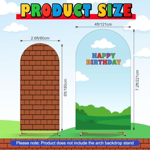 2 Set 6ft 7.2 ft Video Game Arch Backdrop Covers Stretchy Fabric - Image 3