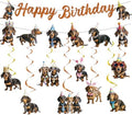 Dachshund Dog Birthday Banners Hanging Swirls Party Decor 10PCS by InIsaJace