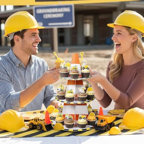 3 Tier Construction Cupcake Stand Truck Birthday Party Decoration - Image 6