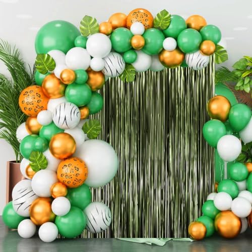 Voircoloria Dark Green Foil Fringe Backdrop Curtains, 3.3x8.2ft, 3 Pack - Image 7