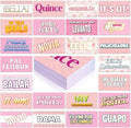 Beeveer 24 Designs Quinceanera Photo Booth Props, Double Sided PVC Signs by Beeveer