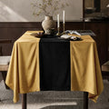 Gold and Black Velvet Rectangle Tablecloth: Luxurious Christmas Table Cloth by OMMATO
