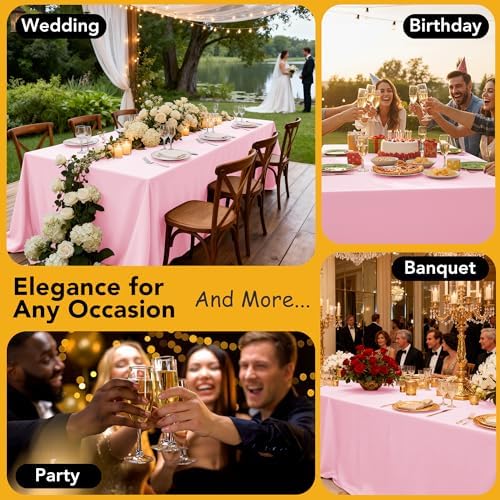 10-Pack Pink Tablecloths for Rectangle Tables, 60 x 120 Inches - Image 5