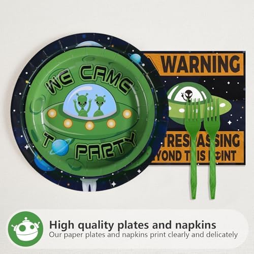 96Pcs Aliens Birthday Party Supplies for Boys Serves 24 - Image 3