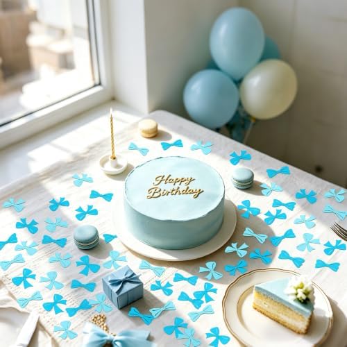 200Pcs Double-sided Blue Bows Confetti Bow Bowknot Table Decorations - Image 3