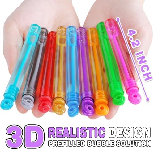 Birthday Party Favors for Kids, 300 Pcs Mini Bubble Wands 20 Color Bulk Box - Image 3