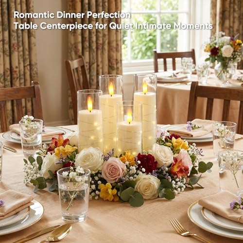 Raycare 7 Pack Flameless Battery Operated Pillar Candles with Remote Timer - Image 4