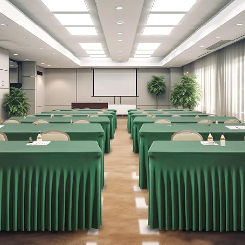 Shillance 2 Packs Green Spandex Table Clothes for 8 Foot Rectangle Table, Spandex Table Covers 8FT Stretch Table Skirts Wrinkle Free Fitted Table Cloth for Easter, Event, Wedding, Banquet & Parties - Image 7