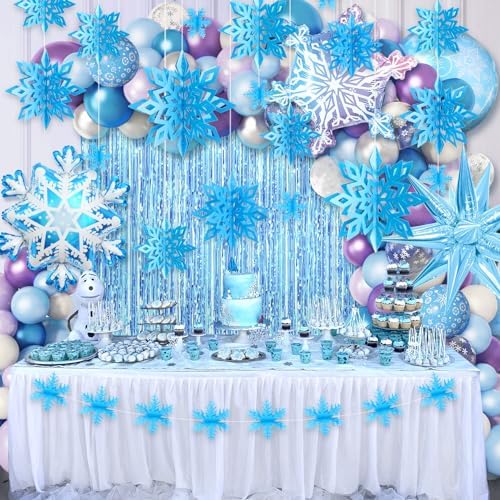 24PCS Hanging Snowflake Decorations Winter Wonderland Party Supplies - Image 3