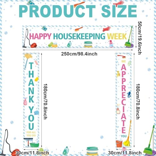 Smoothnovelty 3 Pcs Multicolor Housekeeping Week Banner - Image 3