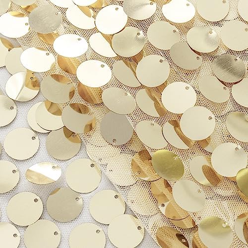 Pufogu 12 x 108 Inch Sequin Table Runner, Champagne Glitter Premium Big Sequin Table Runner, Rectangle Table Runners for Halloween, Christmas, Wedding Party, Birthday Party, Banquet Decor (1 Pack). - Image 3