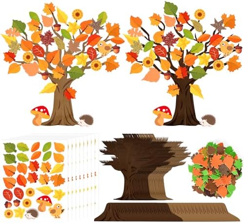 30 Set Fall Trees Craft Kits Make Your Own DIY Thanksgiving Tree Decoration by Bafeil