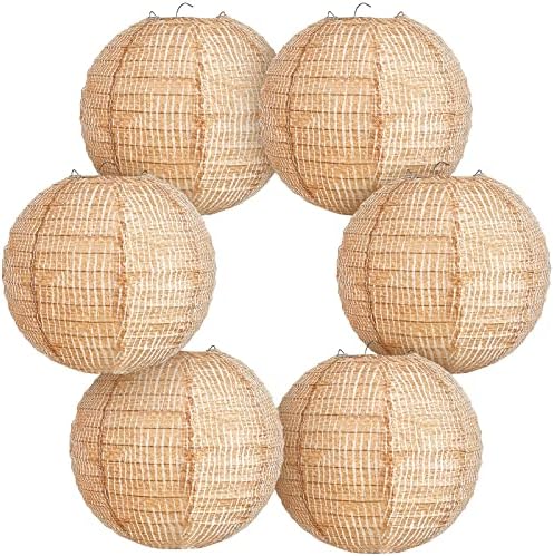Hortsun 6 Pcs Print Burlap Paper Lanterns Classroom Decor,8 Inch by Hortsun