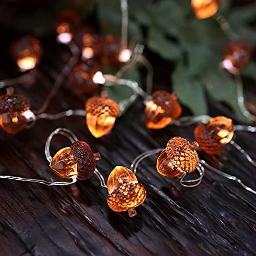 Thanksgiving Acorn Lights Fall Garland Decorative Fairy String Light Cute Novelty Lights 30 LEDs 10 ft USB or Battery Operated for Bedroom Wedding Xmas Harvest Decor - Image 6
