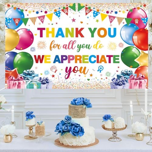 Vlipoeasn Colorful We Appreciate You Banner Decorations - Image 4