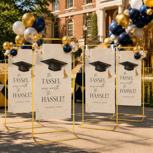 Wedding Sign Stand,Welcome Poster Easel Stand,Mustard Gold,4 Pcs - Image 2