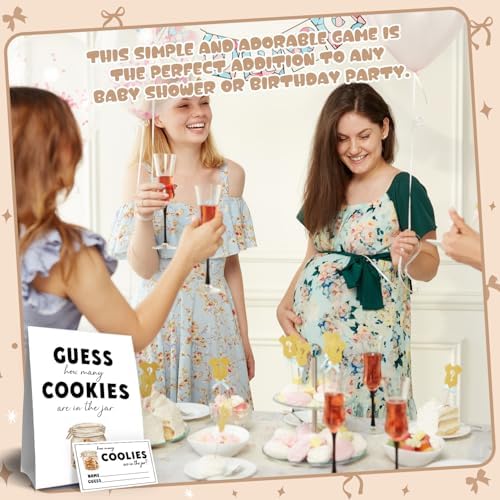 Cookie Monster Baby Shower Decorations,Guess How Many Baby Shower Game,Guess How Many Cookies are in the Jar,One Sweet Cookie Birthday Party Game & Activities 50 Cards and Sign - Image 6