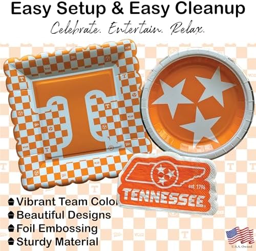 Tennessee Vols Party Supplies, Decorations, Plates & Napkins UT Decor 37 Pc - Image 4