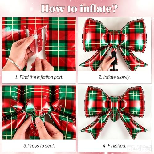 Christmas Balloon Arch Garland Kit for Christmas Party Decorations | 146Pcs Red Green Gold Pearl White Balloons with Foil Bow Balloons for Christmas New Year Candies Xmas Party Decorations - Image 4