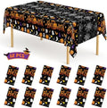 12 Pack Halloween Tablecloth Disposable Bulk 54" x 108" Pumpkin Spider Webs by QZYL