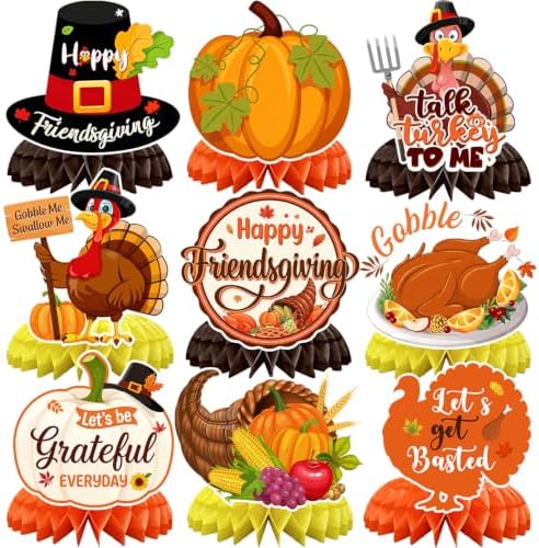 JULMELON 8 Pcs Friendsgiving Centerpieces Thanksgiving Table Decorations by JULMELON