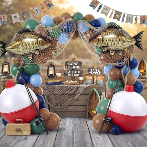 Jetec 148 Pcs Gone Fishing Party Decorations, Inflatable Bobber Balloons by Jetec