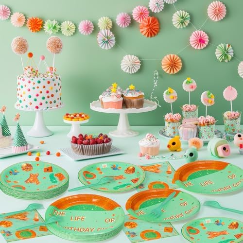 Singer Birthday Party Supplies - 96pcs Paper Plates Napkins Plastic Forks Girl Little Birthday Party Table Decoration The Life of A Birthday Girl Disposable Cake Tableware Set for 24 Guests - Image 6
