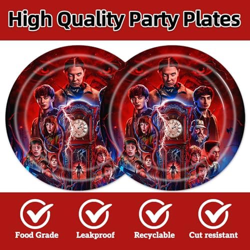 Stranger-Thing Party Supplies 40pck include 20 plates, 20 napkins for the birthday Things of Stranger party decoration - Image 3