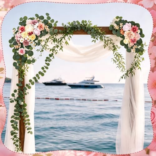 2 Pcs Wedding Arch Decorations, Colorful Arch Flowers Swag - Image 4