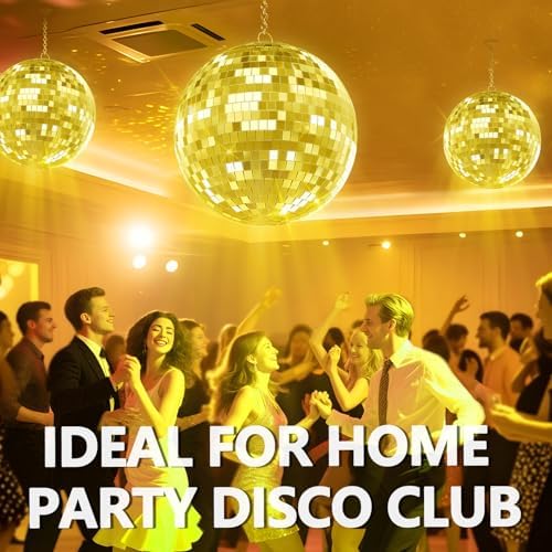 Gold Disco Ball 12 inch Mirror Ball for Party Decor, Hanging Disco Balls Decoration for Wedding, Events, Disco Party, Home Decorations, Dance Floor and Celebrations - Image 6