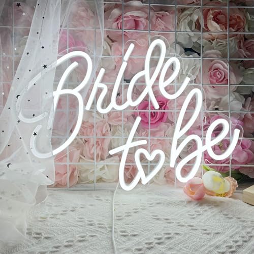 Bride to be Neon Sign 16.5 x 11.6 Inch White LED Neon Signs for Wall Decor - Image 3
