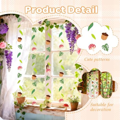 Mushroom Garland Spring Flower Party Banner Paper Wildflower Party Decor - Image 3