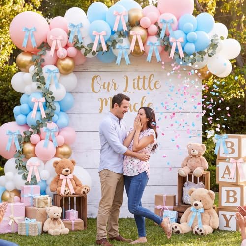 2 Strings Pink and Blue Bow Garland Banner, Gender Reveal Decorations - Image 5