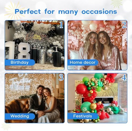 Silver Shimmer Wall Backdrop, 36pcs Sequin Panels - Image 6
