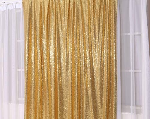 Poise3EHome Gold Sequin Backdrop,8FT x 8FT Sequin Photography Backdrop Curtain for Party Decoration - Image 4