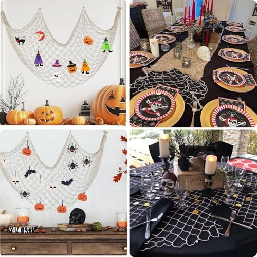 80x40 Inch Fishing Net Decor, 3mm Natural Cotton Decorative Fish Nets Party - Image 4