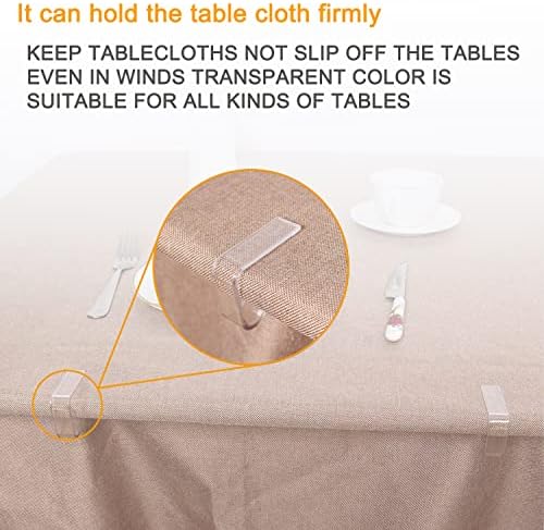 48 Pieces Transparent Clear Tablecloth Clips, Plastic Table Cloth Clips，Windproof Table Cover Holder Clamps，Table Cloth Holder for Christmas Home Wedding Party Indoor Outdoor Camping Picnic (Small) - Image 4