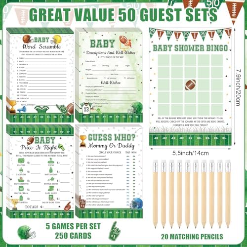 Patelai 321 Pcs Baby Shower Games Supplies, Football - Image 3