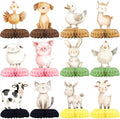 12 Pcs Farm Baby Shower Decorations - Barnyard Farm Animal Party Supplies - Cow Pig Chicken Horse Tractor Centerpieces for Tables - Farm Honeycomb Table Decor for Baby Shower and 1st Birthday by Unknown