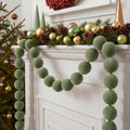 Canlierr 2 Pcs 6.5ft Christmas Velvet Ball Garland Mantle Decorations 60mm by Canlierr