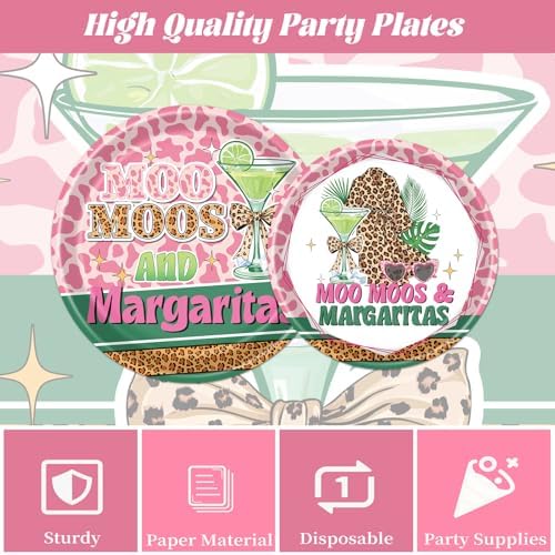 Moo Moos and Margaritas Party Decorations – 96 PCS Margarita Theme Disposable Plates Napkins and Forks Tableware, Cocktail Bachelorette Birthday Party Serves 24 - Image 4