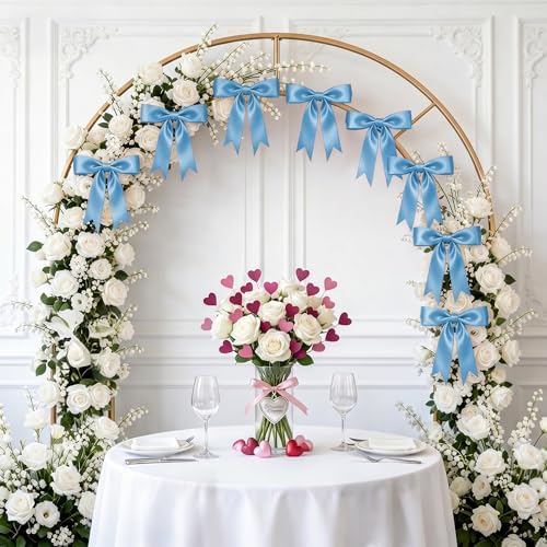 1 String Blue Bow Garland Banner, Pre-Strung Ribbon Bows Decorations for Birthday Party, Baby Girl Shower, Bridal Shower, Bachelorette Party, Girls Room, Wedding Decor, Christmas Tree Decorations - Image 5