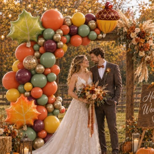 Fall Balloon Garland Arch Kit, Terracotta Burnt Orange Burgundy Balloons - Image 6