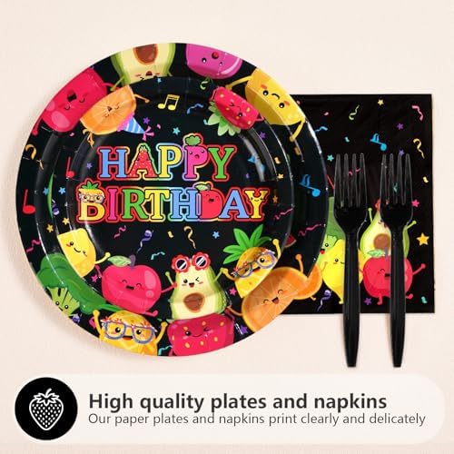 96 Pcs Dancing Fruit 1st Birthday Decorations for Girls Boys, Serves 24 - Image 3