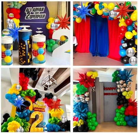 137pcs Red Blue Yellow Green Black Balloon Arch Garland Kit - Image 7