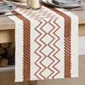 Artoid Mode Caramel Stripe Diamond Woven Table Runner 12x72 Inch by ArtoidMode