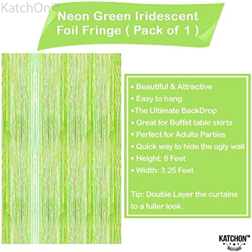 KatchOn Neon Green Fringe Backdrop, Margs and Matrimony Bachelorette Decor - Image 2