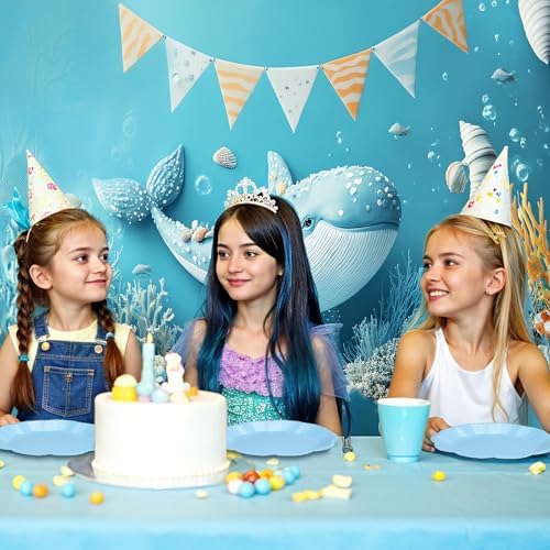175 Pcs Light Blue Plates and Napkins Blue Party Supplies Serve 25 Guest - Image 5
